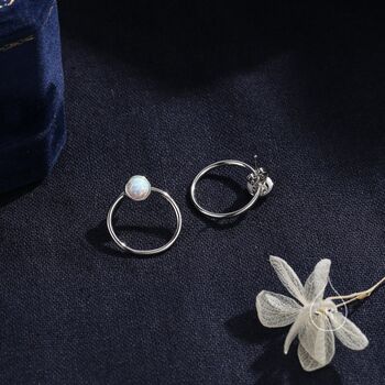 Double Circle White Opal Ear Jacket, 6 of 11