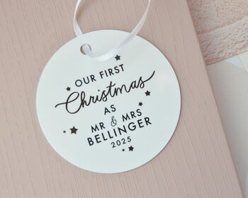 Personalised First Christmas As Mr And Mrs Bauble, 4 of 4