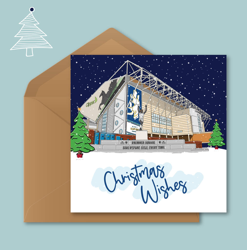 Leeds Utd Christmas Card By Moo and Snip