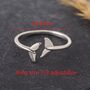 Sterling Silver Adjustable Whale Tail Ring, thumbnail 7 of 8