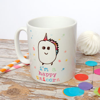 Funny 'I'm A Happy Unicorn' Multicolour Ceramic Mug, 5 of 5