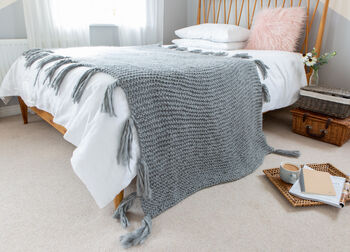 Weekender Blanket Knitting Kit, Chunky Merino Yarn, 2 of 11