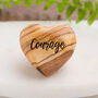 Cancer Support Heart, Word Token, Olive Wood Heart Hug, thumbnail 3 of 10