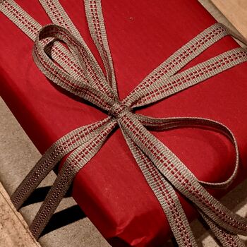 100% Recyclable Ribbed Red Kraft Paper Gift Wrap, 6 of 6