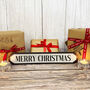Silver Glitter Merry Christmas Road Sign Decor, thumbnail 1 of 5