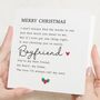 Personalised Romantic Poem Christmas Card For Boyfriend, thumbnail 1 of 7