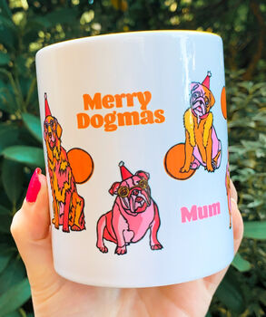 Personalised Merry Dogmas Coffee Mug 11oz, 3 of 4