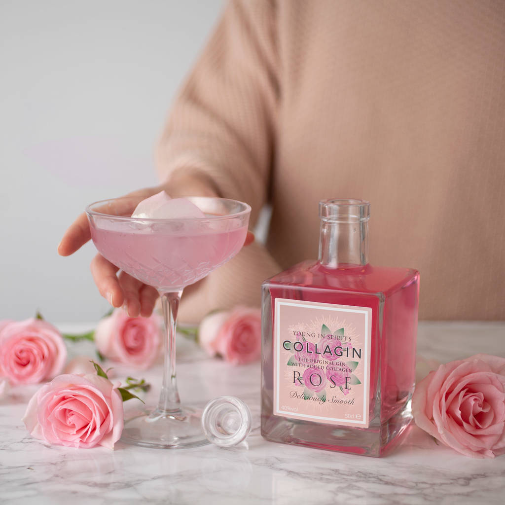 Rose Infused Pink Gin With Added Collagen, 1 of 3