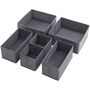 Set Of Six Grey Foldable Fabric Storage Boxes, thumbnail 5 of 7