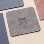 Engraved Bonded Leather Personalised Set Of Coasters, thumbnail 1 of 4