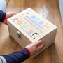 Personalised Jungle Animals Keepsake Box New Baby Gift, thumbnail 1 of 6