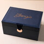 Personalised Navy Two Tier Jewellery Box, thumbnail 1 of 5
