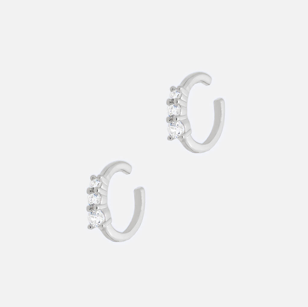 Sterling Silver Two Ear Cuffs With Stones, 1 of 4