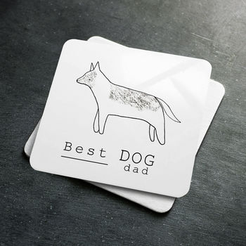 Best Dog Dad Illustration Breed Coaster, 9 of 9