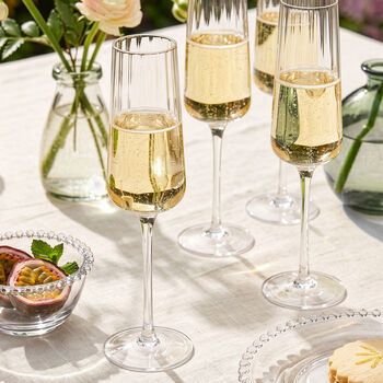 Set Of Four Ribbed Vintage Champagne Flutes, 4 of 4