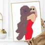 Custom Pet Mum Dad Portrait Dog Cat Gift Print, thumbnail 4 of 12
