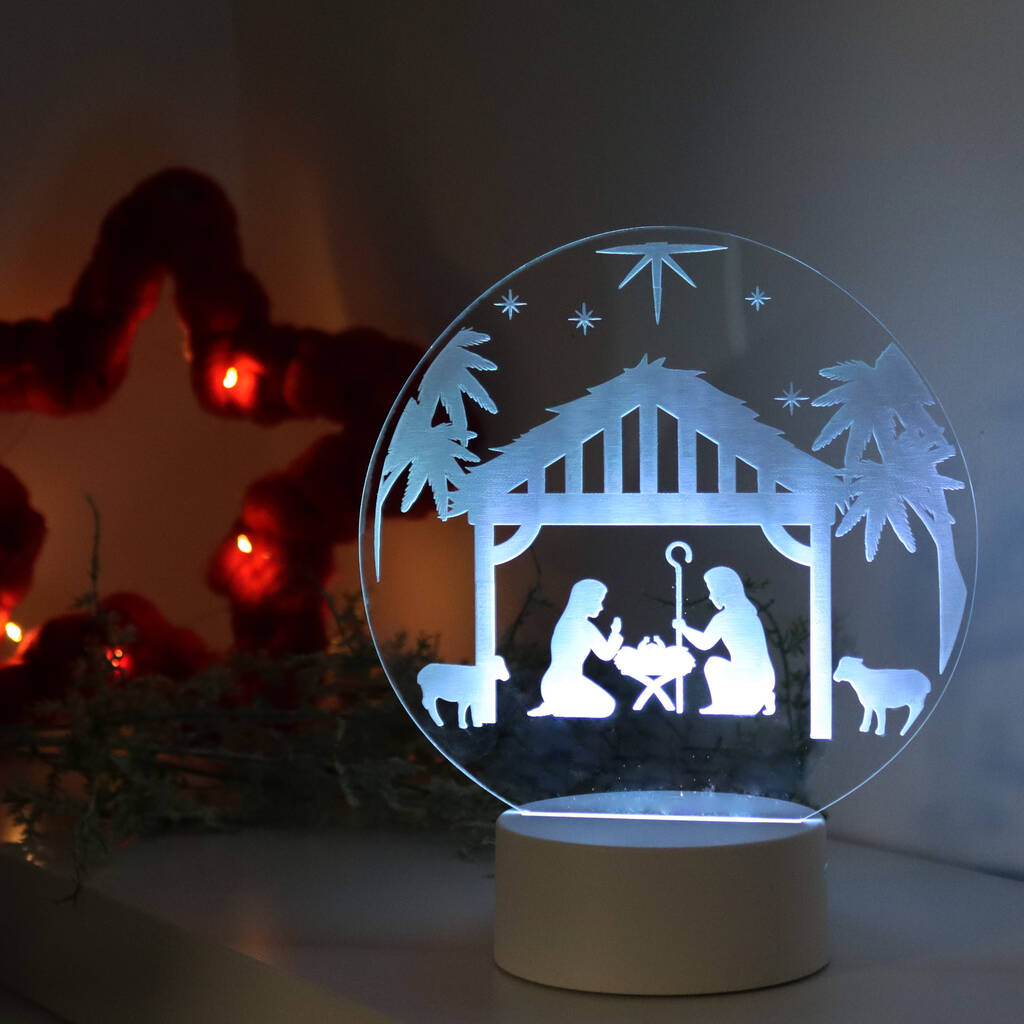 Christmas Nativity Scene LED Light Decoration, 1 of 8
