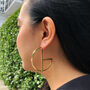 Large Art Deco Inspired Gold Plated Hoop Earrings, thumbnail 1 of 6