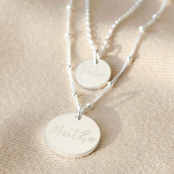 Personalised Sterling Silver Layered Disc Necklace, 3 of 8