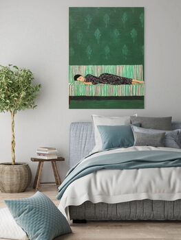 Sleeping Woman Cozy Art Print, 3 of 3