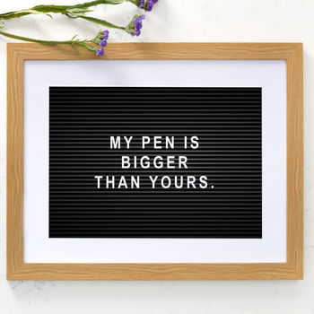 My Pen Is Bigger Than Yours Framed Print, 2 of 5