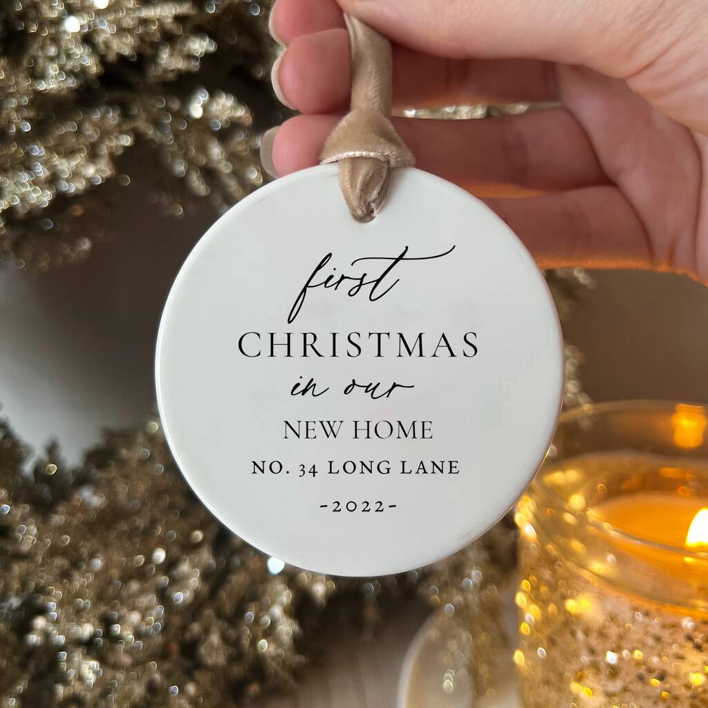 First Christmas In New Home Ceramic Bauble By Lily Rose Co