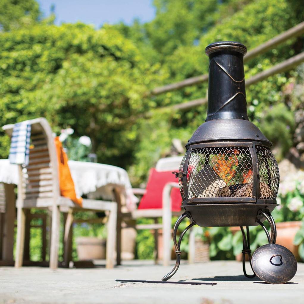 Steel Chiminea With Mesh Surround