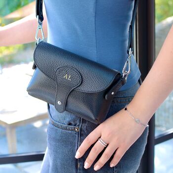 Monogram Mini Leather Crossbody Bag, 3 of 11