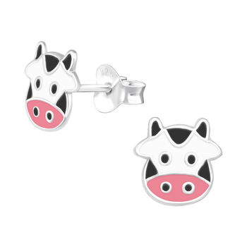Cow Sterling Silver Earrings, 2 of 4