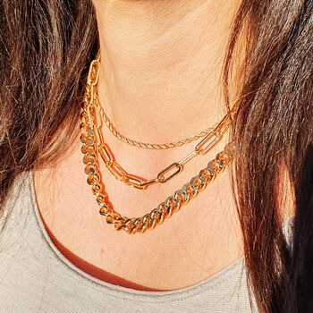 18k Gold Vermeil Plated Rope Chain Necklace, 4 of 6
