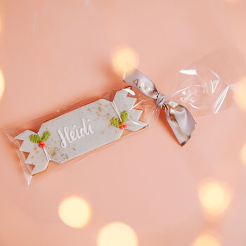 Personalised Grey Christmas Cracker Biscuit, 2 of 3