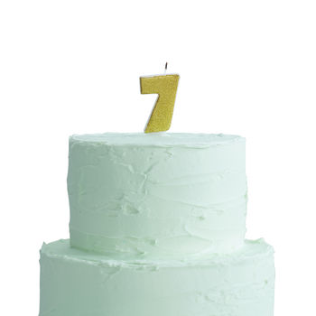 Gold Glitter Number Seven Birthday Cake Candle, 2 of 2