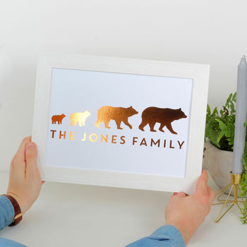 Personalised Bear Family Foil Print, 2 of 3