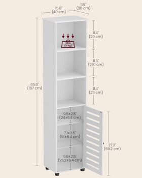 Tall Freestanding Bathroom Storage With Open Shelves, 8 of 9