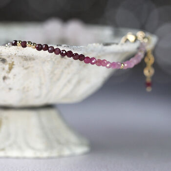 Skinny Ruby Bracelet In Gold Or Silver, 12 of 12