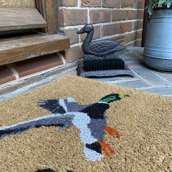 Flying Duck Doormat And Boot Brush Set, 6 of 8