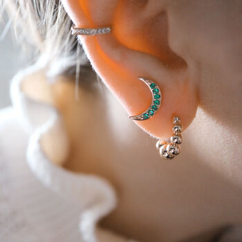 Jewelled Moon Crescent Earrings, 3 of 7