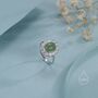 Sterling Silver Vintage Inspired Green Jade Cz Ring, thumbnail 6 of 12