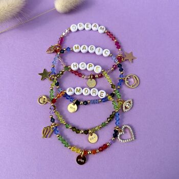 Personalised Crystal Stretch Charm Bracelet, 7 of 9