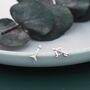 Mismatched Cz Bow And Arrow Stud Earrings In Sterling Silver, thumbnail 3 of 10