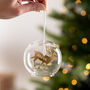 Personalised Reindeer Glass Dome Bauble, thumbnail 2 of 3