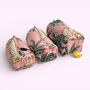 Jungle Print Cotton Washbag, Make Up Bag, With Waterproof Lining Pink, thumbnail 1 of 6