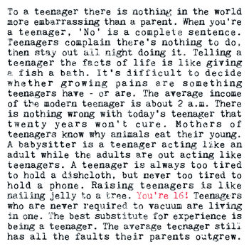 16th Birthday Gift, Being 16 Quotes Print For Teenagers, 2 of 8