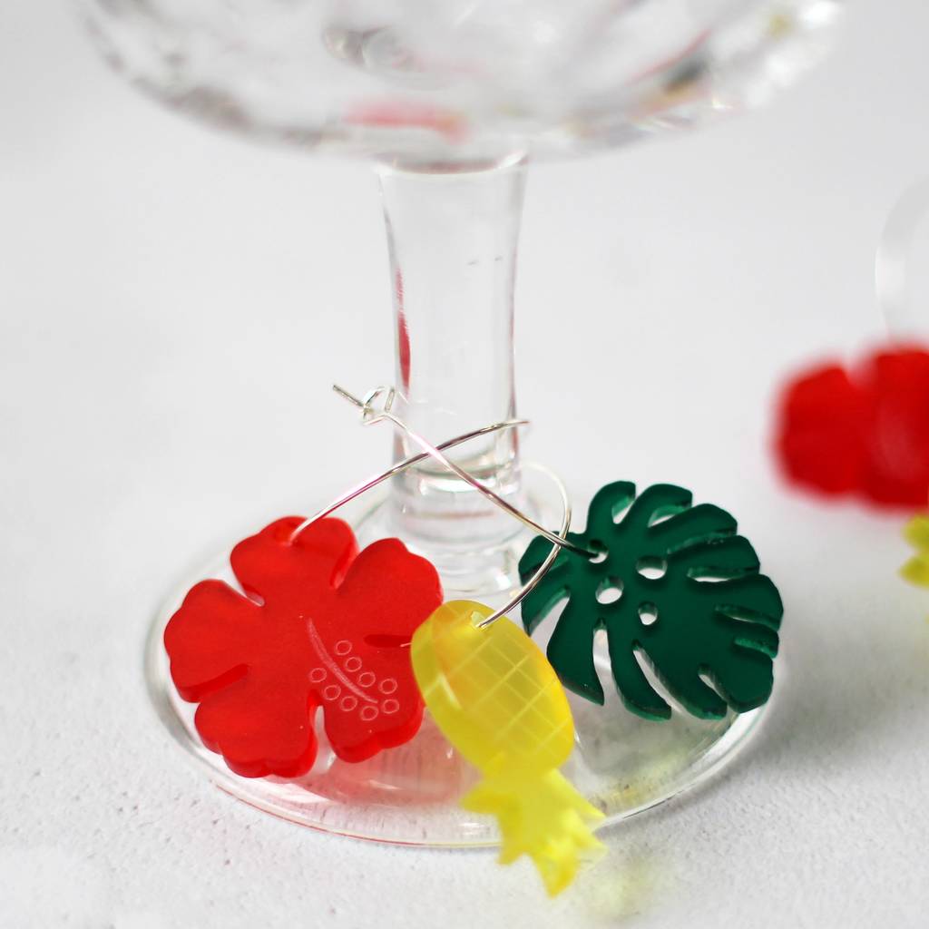 Wine Glass Charms, Tropical, Set Of Six, 1 of 8