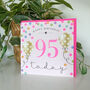 Balloon Brights 95th Birthday Card Pink, thumbnail 2 of 2