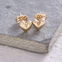 Sweetheart Solid Silver Or Gold Stud Earrings, thumbnail 3 of 7