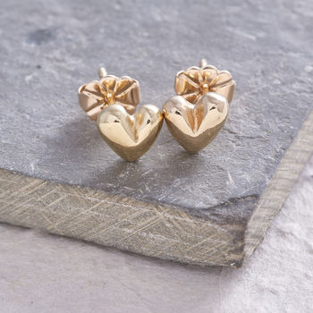 Sweetheart Solid Silver Or Gold Stud Earrings, 3 of 7