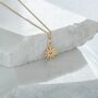 Tiny Flower Charm Necklace Gold Vermeil, thumbnail 2 of 7