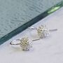 Dandelion Floral Sterling Silver Stud Earrings, thumbnail 3 of 4