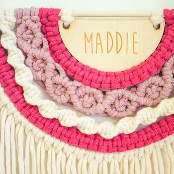 Personalised Macrame Rainbow Wall Hanging, 5 of 8